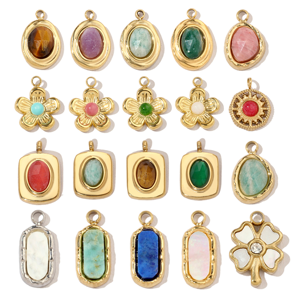 3pcs/Lot French Retro 14k Gold - Red Clover Flower บทวิจารณ์และราคา