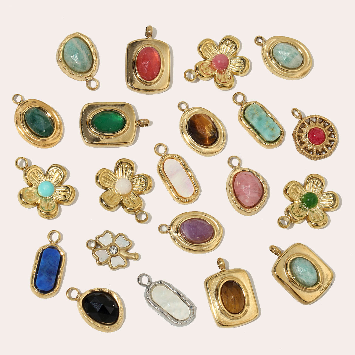 3pcs/Lot French Retro 14k Gold - Red Clover Flower บทวิจารณ์และราคา