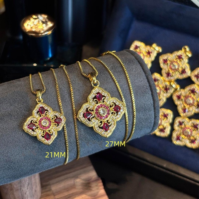 Vintage Luxury Hollow 4 Leaves - Red Clover Flower บทวิจารณ์และราคา