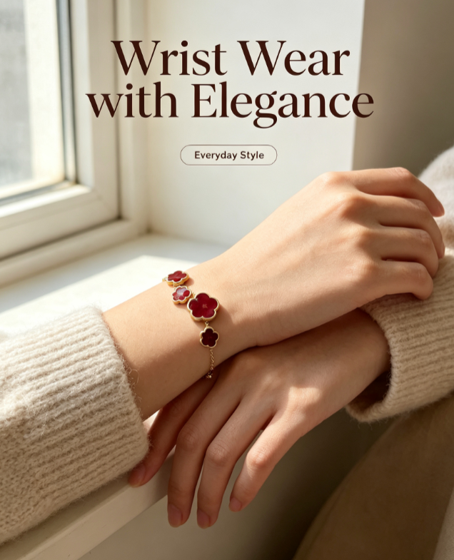 Gold Plated Red Four Leaf Clov - Red Clover Flower บทวิจารณ์และราคา