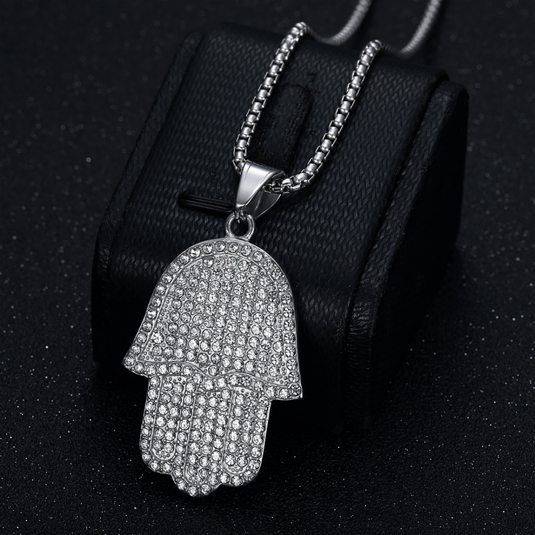 Hip Hop Iced Out Hamsa Hand of - Tulsi Holy Basil บทวิจารณ์และราคา