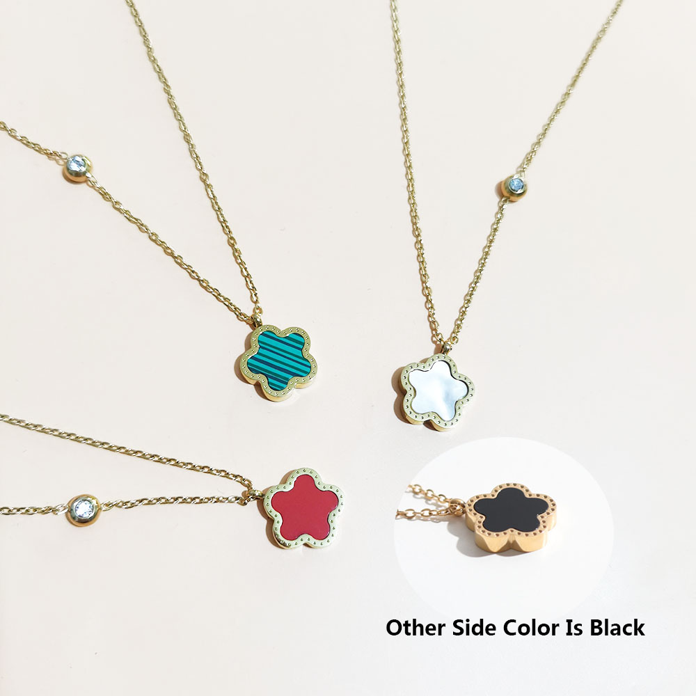 Stainless Steel 18K Gold Plate - Red Clover Flower บทวิจารณ์และราคา