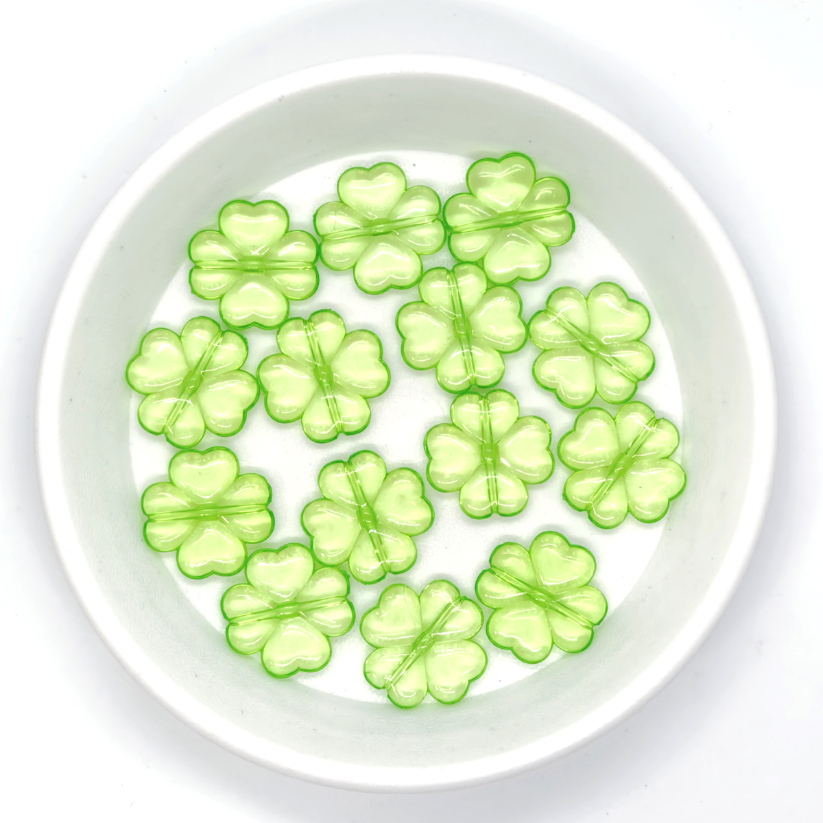 10pcs Lucky green transparent  - Red Clover Flower บทวิจารณ์และราคา