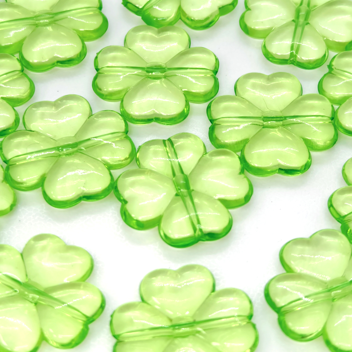 10pcs Lucky green transparent  - Red Clover Flower บทวิจารณ์และราคา