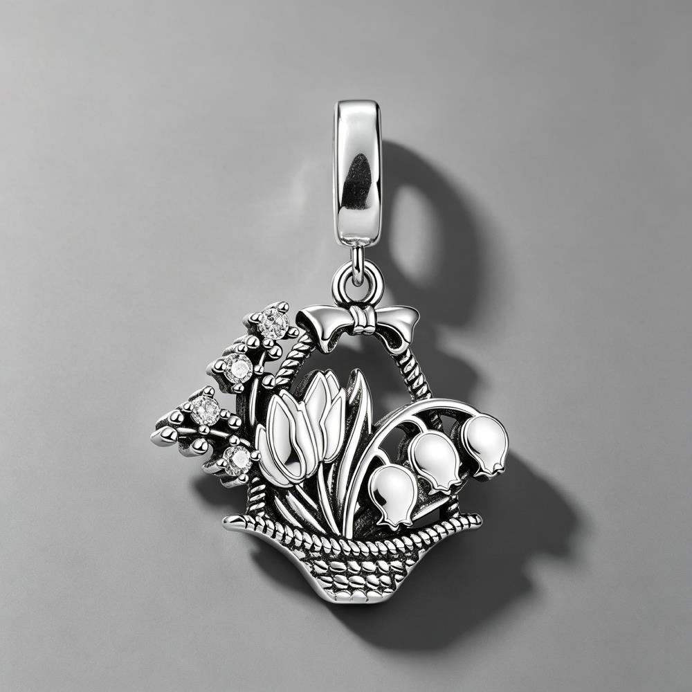 NEW 925 Silver Four Leaf Clove - Red Clover Flower บทวิจารณ์และราคา
