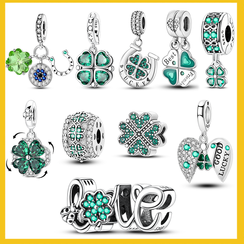 925 Sterling Silver Green Char - Red Clover Flower บทวิจารณ์และราคา