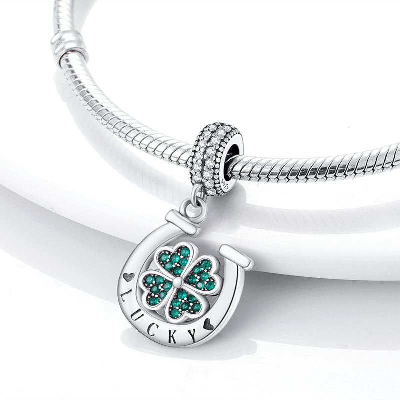 925 Sterling Silver Green Char - Red Clover Flower บทวิจารณ์และราคา