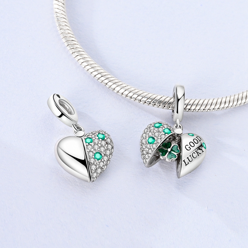 925 Sterling Silver Green Char - Red Clover Flower บทวิจารณ์และราคา