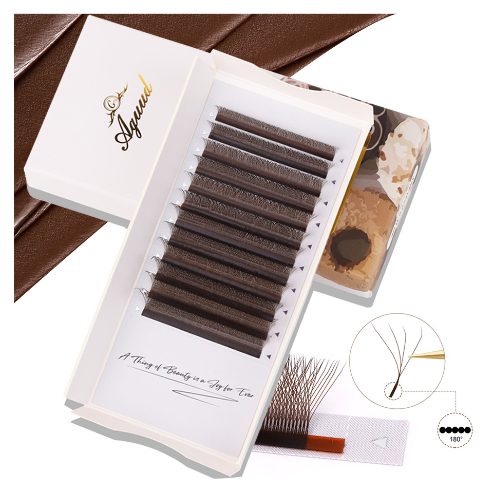 AGUUD Brown 4D W Shaped Eyelas - Red Clover Flower บทวิจารณ์และราคา