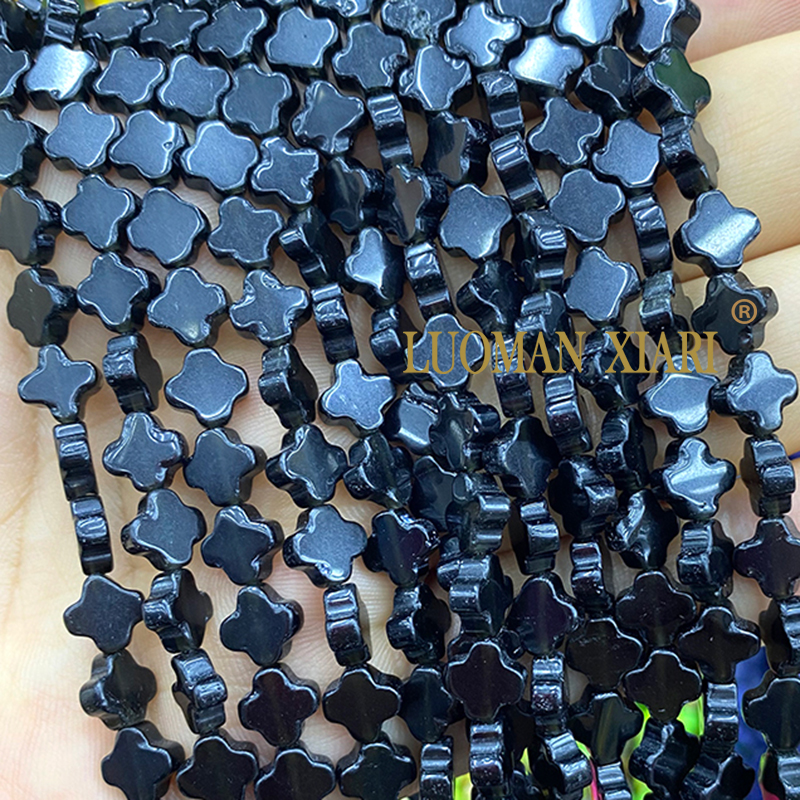 7-8MM Clover Shape Black Agate - Red Clover Flower บทวิจารณ์และราคา