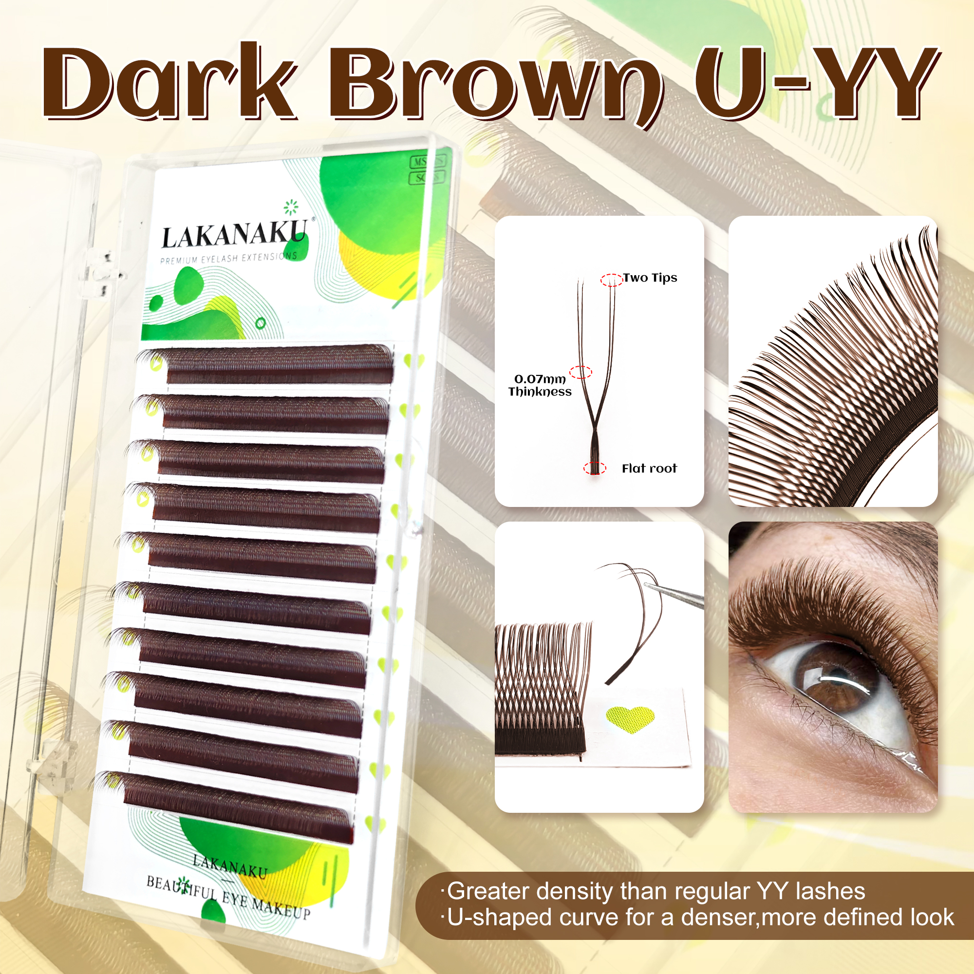 LAKANAKU Dark Brown U shape yy - Red Clover Flower บทวิจารณ์และราคา