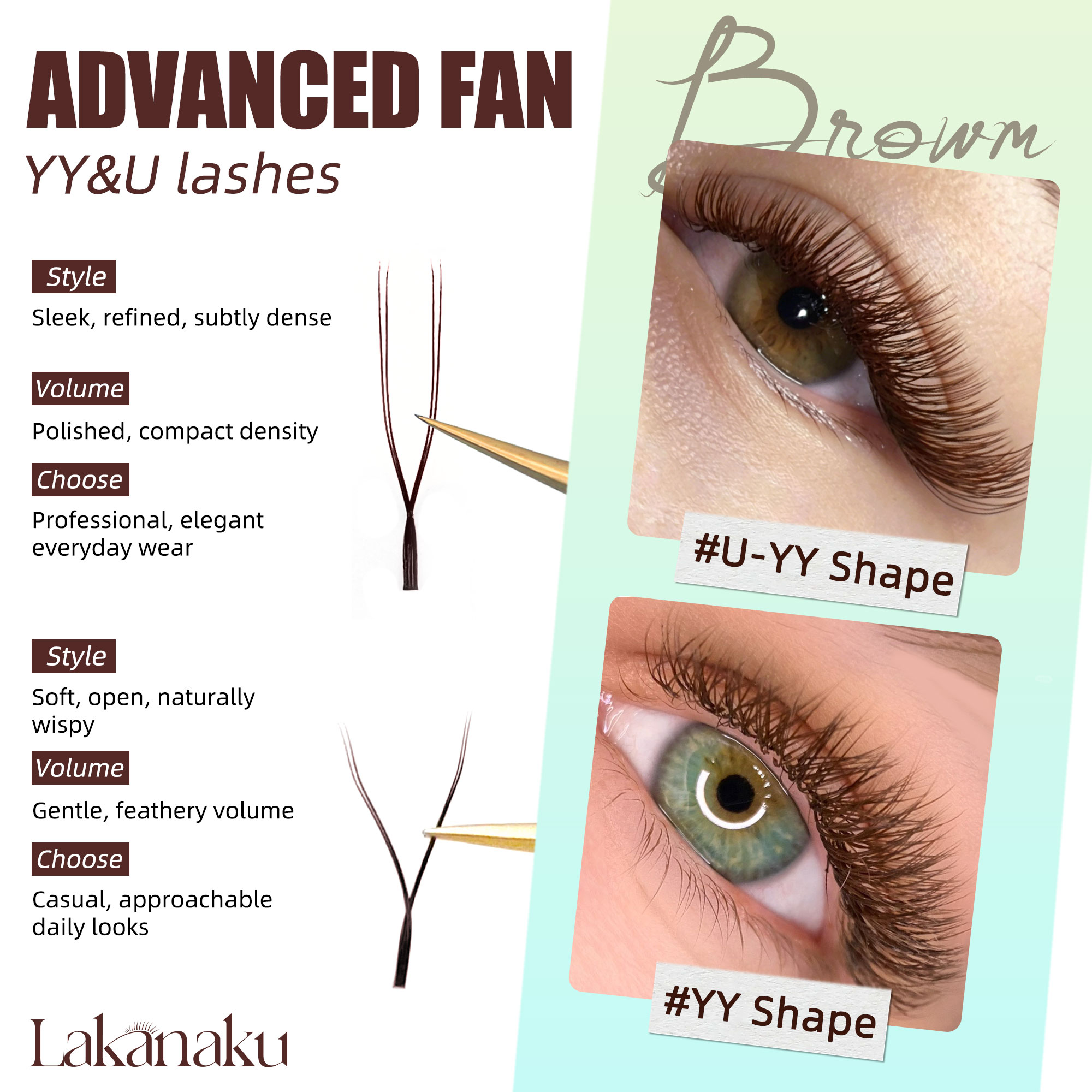 LAKANAKU Dark Brown U shape yy - Red Clover Flower บทวิจารณ์และราคา