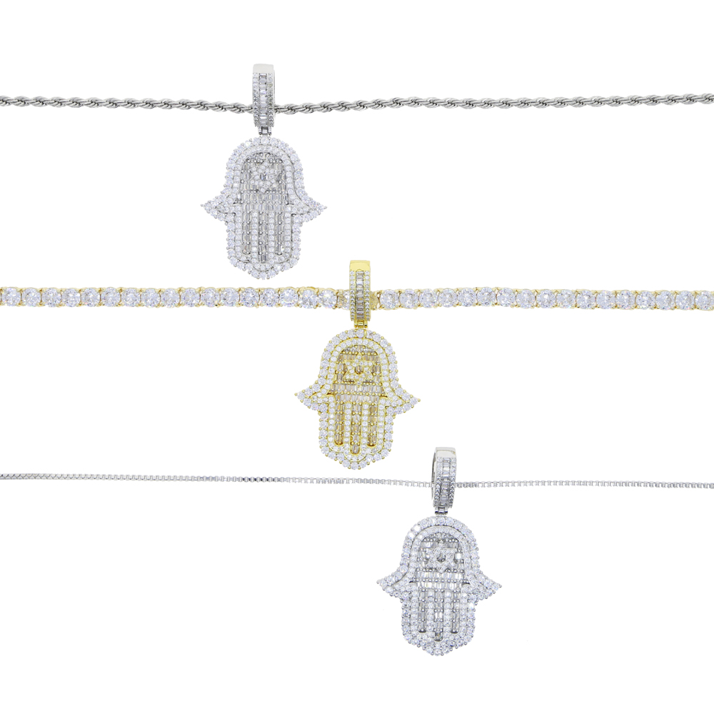 Iced Out Hamsa Hand Pendant Ne - Tulsi Holy Basil บทวิจารณ์และราคา
